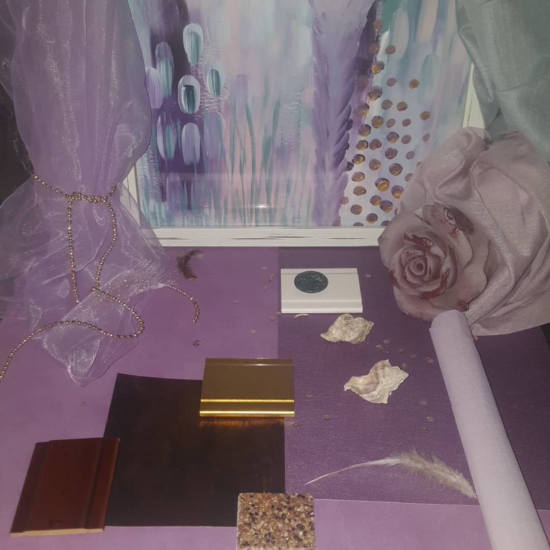 Moodboard violett und gold